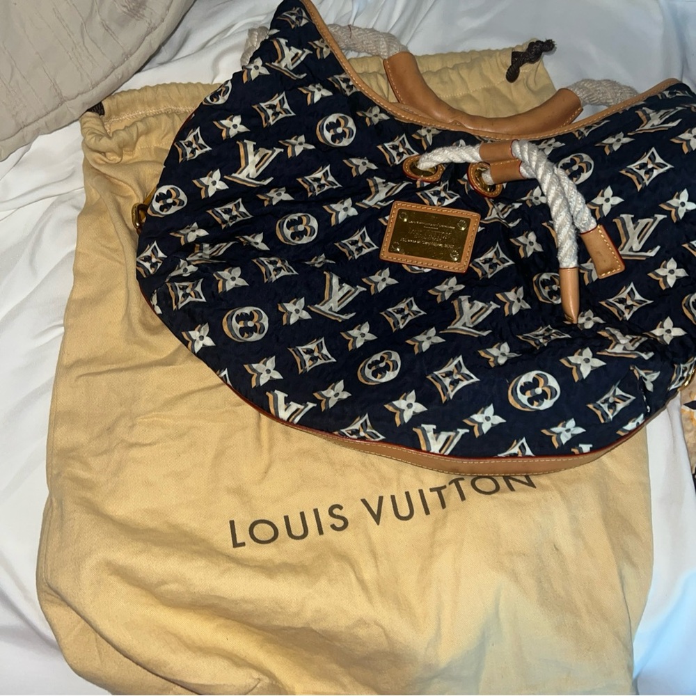 Louis Vuitton Black Shoulder Bag with Iconic Monogram